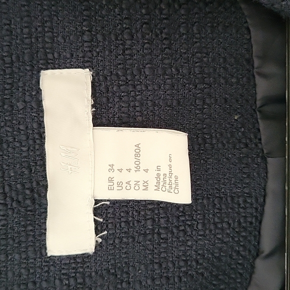 NWOT H&M Navy Blue Long Jacket - Picture 2 of 3